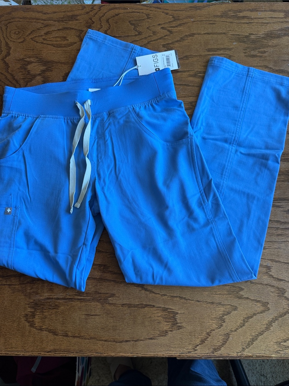 Figs Kade Bright Blue Straight-Leg Scrub Pants NWT